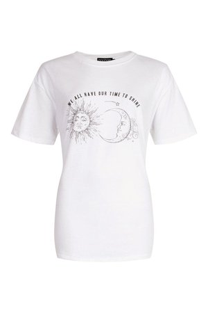 Sun Moon Slogan T- Shirt | boohoo
