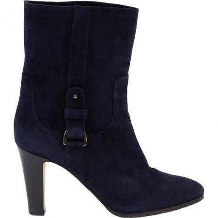 Ankle boots Jimmy Choo Navy size 38.5 EU in Suede - 6120896