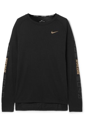 Nike | Tailwind printed perforated stretch-jersey top | NET-A-PORTER.COM