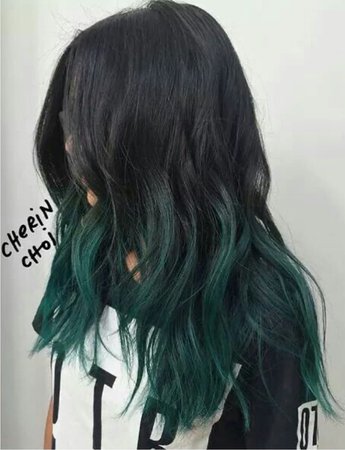 black and Green hair