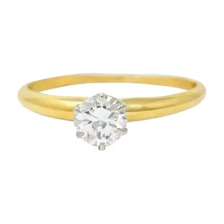 Tiffany and Co. 0.50 Carat Diamond 18 Karat Gold Solitaire Engagement Ring at 1stDibs | dnd 24 karat, 18 carat diamond ring tiffany, dnd arctic field