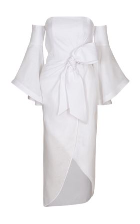 Laguito Flare-Sleeve Silk Midi Dress By Andres Otalora | Moda Operandi