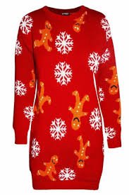 Red Gingerbread and Snowflake Dress 1