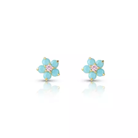 Flower Turquoise Mini Earring | Ep Designs | Wolf & Badger
