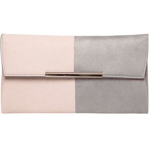 Grey and Pink Half Clutch for $25.00 available on URSTYLE.com