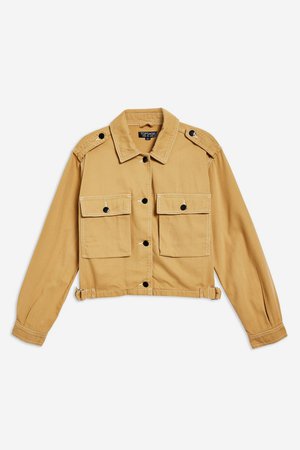 PETITE Topstitch Camel Shacket - Jackets & Coats - Clothing - Topshop USA