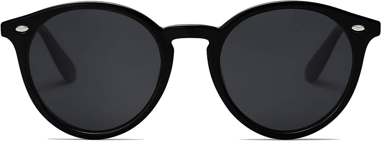 Amazon.com: SOJOS Retro Round Polarized Sunglasses for Women Men Classic Vintage Sunnies SJ2069, Black/Grey : Clothing, Shoes & Jewelry
