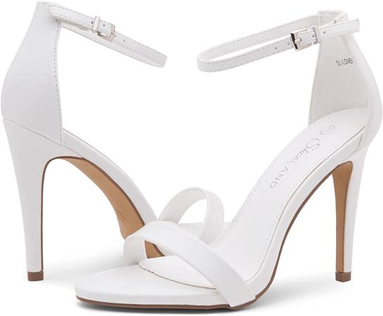 Amazon.com | Shoe Land SL-Lovering Women's Open Toe Ankle Strap Stiletto Heel Dress Sandals Wedding Party Shoes Black 8.0 | Heeled Sandals