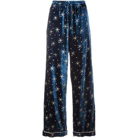 pajama pyjama pants white stars velvet satin