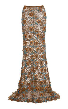 Floral-Embroidered Maxi Skirt By Valentino | Moda Operandi