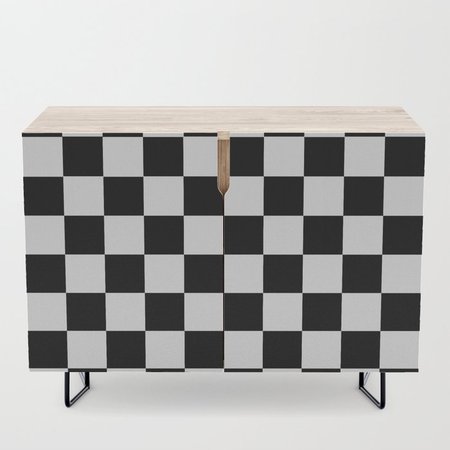 Black White Checker Credenza by deluxephotos | Society6