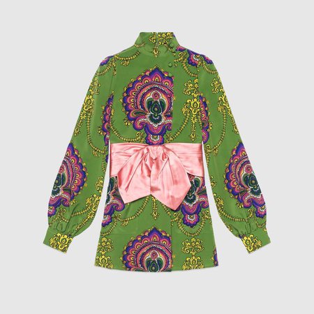 70s graphic print shirt with bow - Gucci Tops & Shirts 498694ZKP463302