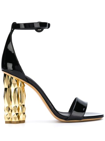 Salvatore Ferragamo contrast block heel sandals £629 - Shop Online - Fast Delivery, Free Returns