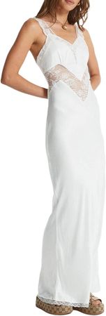 Amazon.com: Women Y2k Satin V Neck Maxi Dress Backless Hollow Out Lace Dress Elegant Bodycon Evening Midi Dress Clubwear : Clothing, Shoes & Jewelry
