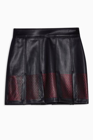 IDOL Black Cut Out PU Mini Skirt | Topshop