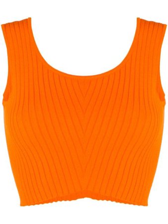 Versace Knitted Sleeveless Crop Top A85428A233108 Orange | Farfetch