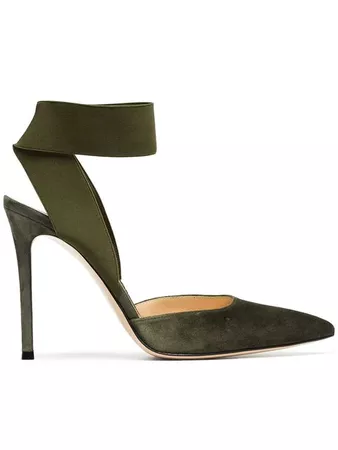 Gianvito Rossi Green Rhia 105 suede pumps $298 - Buy Online AW18 - Quick Shipping, Price