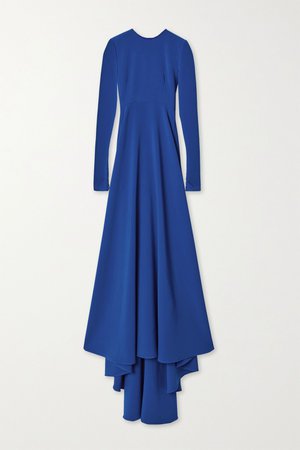 Blue Open-back stretch-crepe gown | Carolina Herrera | NET-A-PORTER
