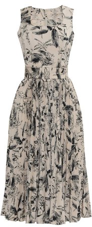 Anouki Floral Printed Mid Length Pleated Dress