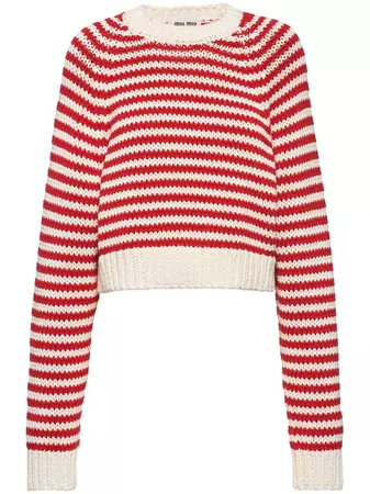Miu Miu stripe-print knitted jumper