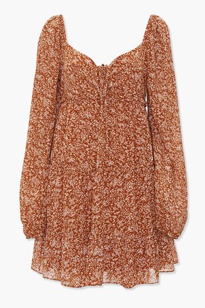 Floral Chiffon Peasant Sleeve Dress | Forever 21