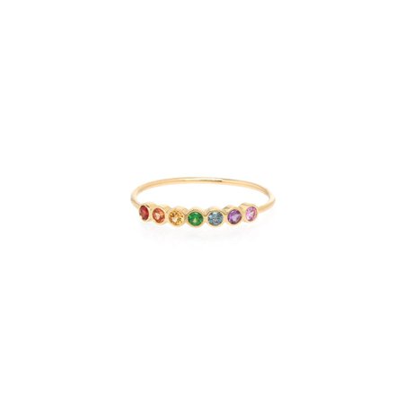 Zoë Chicco – Zoë Chicco 14kt Gold 7 Rainbow Sapphires Ring