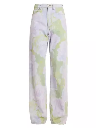 Shop Dries Van Noten Peyton Floral Wide-Leg Jeans | Saks Fifth Avenue