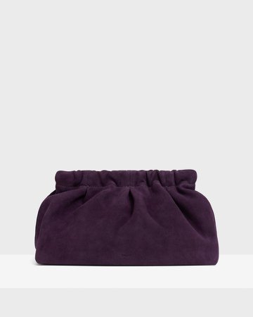 Pleated Clutch in Suede