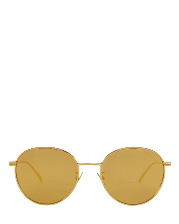 Bottega Veneta | Mirrored Round Wire Sunglasses | INTERMIX®