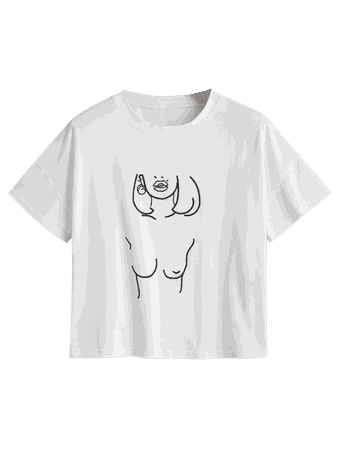 [37% OFF] [POPULAIRE] 2019 ZAFUL Jersey Graphic Boxy Tee Dans Blanc M | ZAFUL FR
