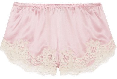 pink satin shorts
