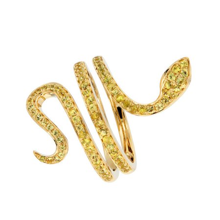 Yellow Sapphire Gold Serpent Ring For Sale at 1stDibs