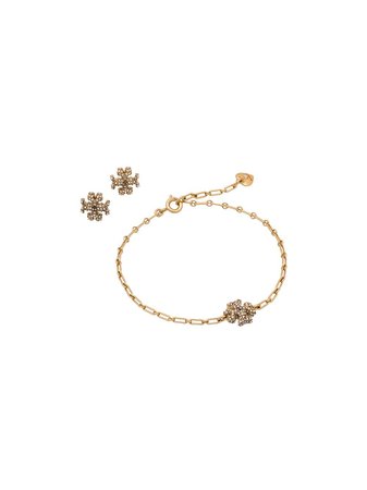 Shop Tory Burch Roxanne Double-T jewellery set with Express Delivery - FARFETCH
