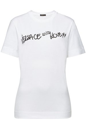 Versace - Printed Cotton T-Shirt - white