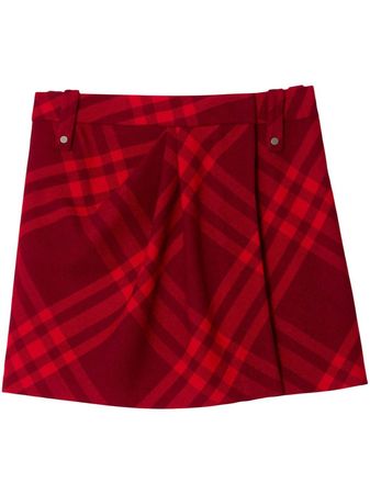 Burberry check-pattern Wool Miniskirt - Farfetch