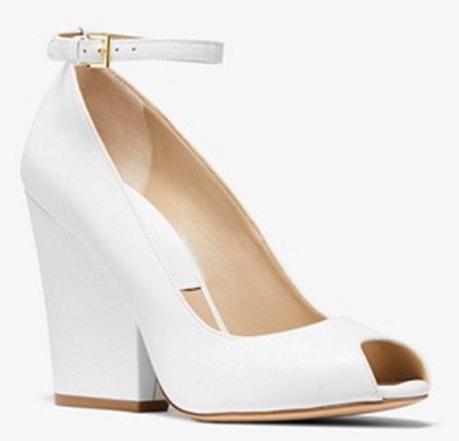 White Peeptoe heels