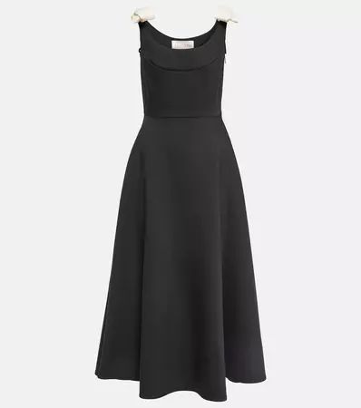 Crepe Couture Midi Dress in Black - Valentino | Mytheresa