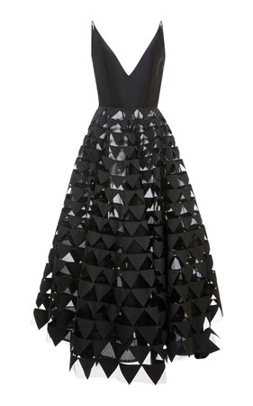 Triangle Applique A-line Gown by Oscar de la Renta | Moda Operandi