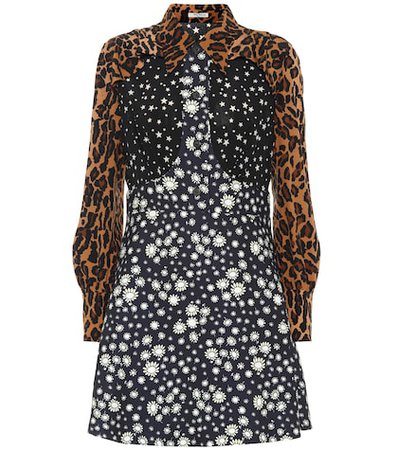 Leopard and floral minidress