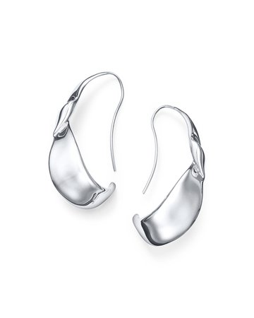 Ippolita Classico Twisted Silver Ribbon Hoop Earrings | Neiman Marcus