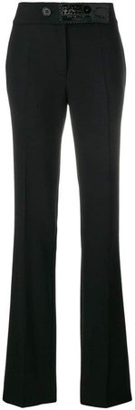 embellished straight-leg trousers