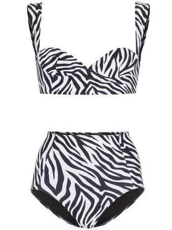 Leslie Amon Kirsten zebra print bikini £155 - Fast Global Shipping, Free Returns
