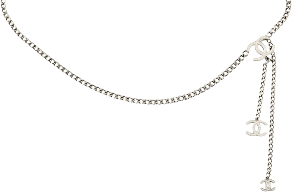 Chanel silver chain belt