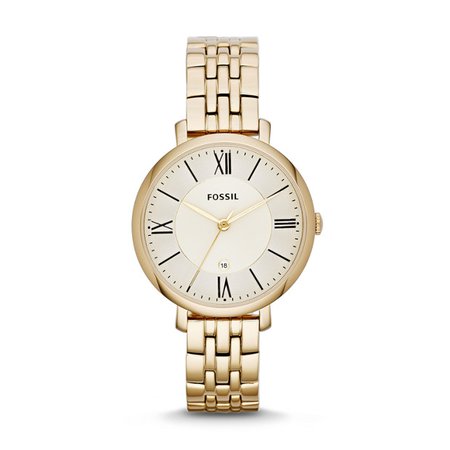Jacqueline Gold-Tone Stainless Steel Watch - Fossil