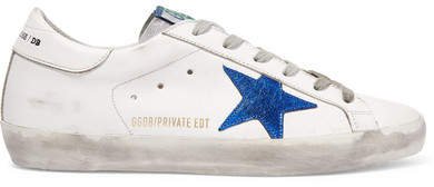 Superstar Distressed Leather Sneakers - Off-white