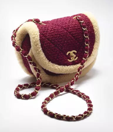Mini Messenger Bag - Wool tweed, shearling lambskin & gold-tone metal — Fashion | CHANEL