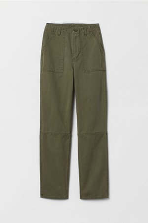 Twill Cargo Pants - Green - Ladies | H&M US
