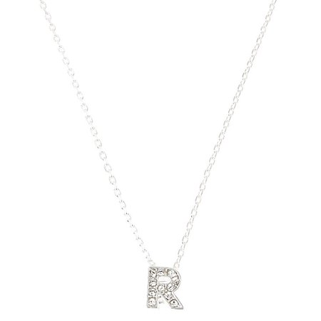 Silver 'R' Pendant Necklace