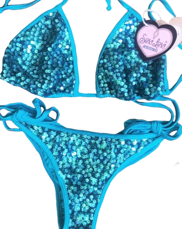 turquoise Sequin bikini