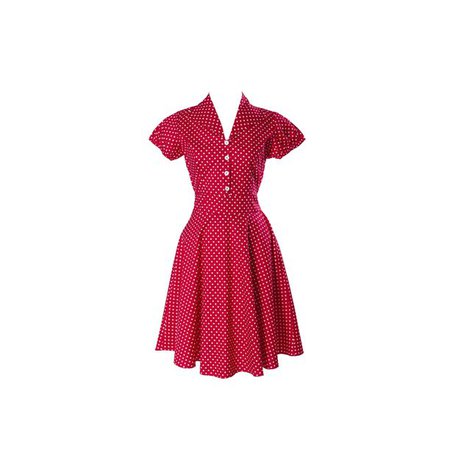 Retro 1950s Vintage Polka Dot Housewife Collar Swing Dress, Red (3XL) W12A - Walmart.com